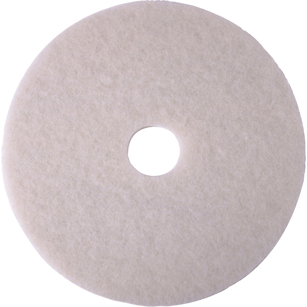 Floor Polishing Pads, 14", White, PK 5